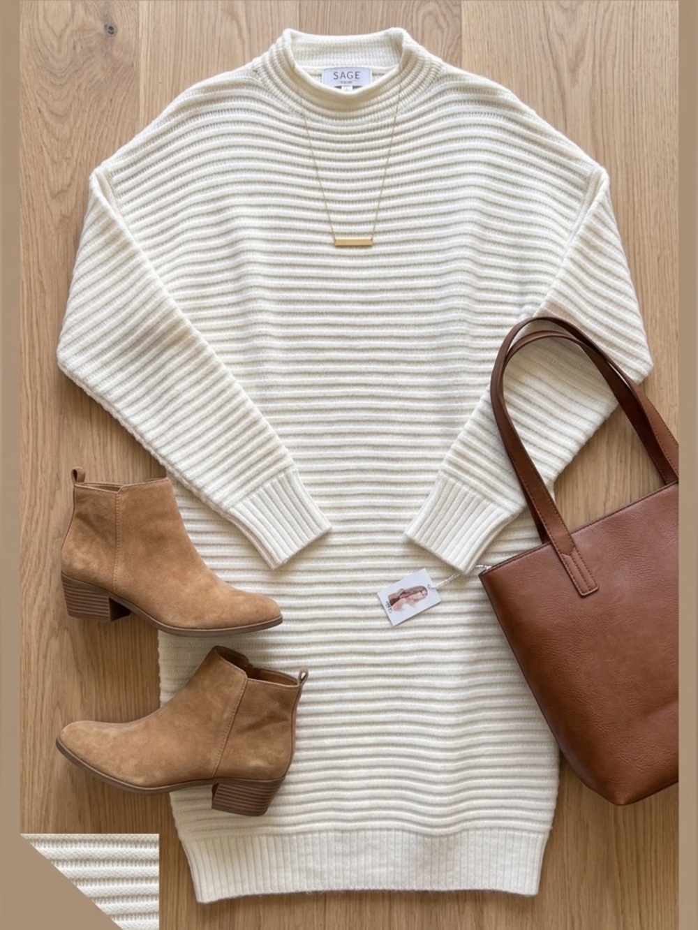Jessica Simpson Ribbed Knit Sweater in Cream Size Medium NWT